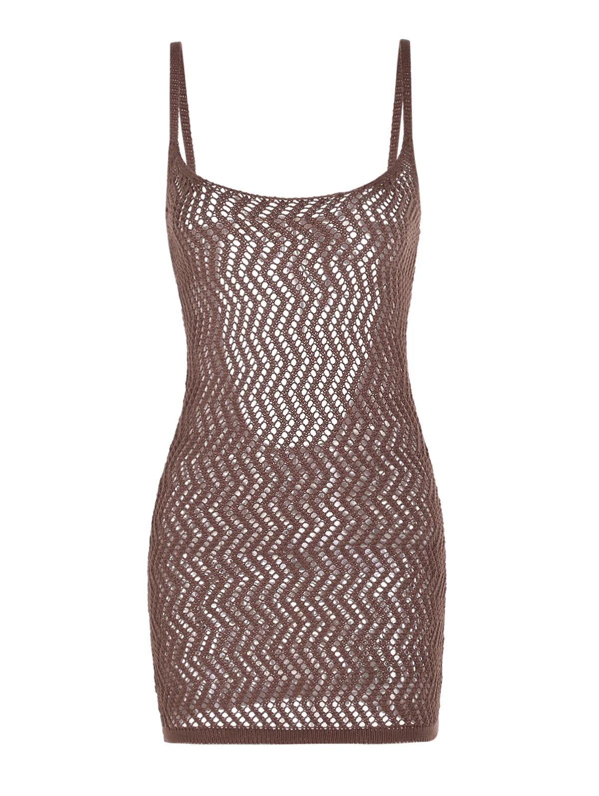 brown crochet beach dress Veslaya Plus Size Solid Color Hollow Out Knitted Side Slit Dress, Vacation  & Beach Brown Knit Maxi Dress Brown Beach Dress Long Brown Dress Crochet  Maxi Dress Fishnet Maxi Dress/Winter