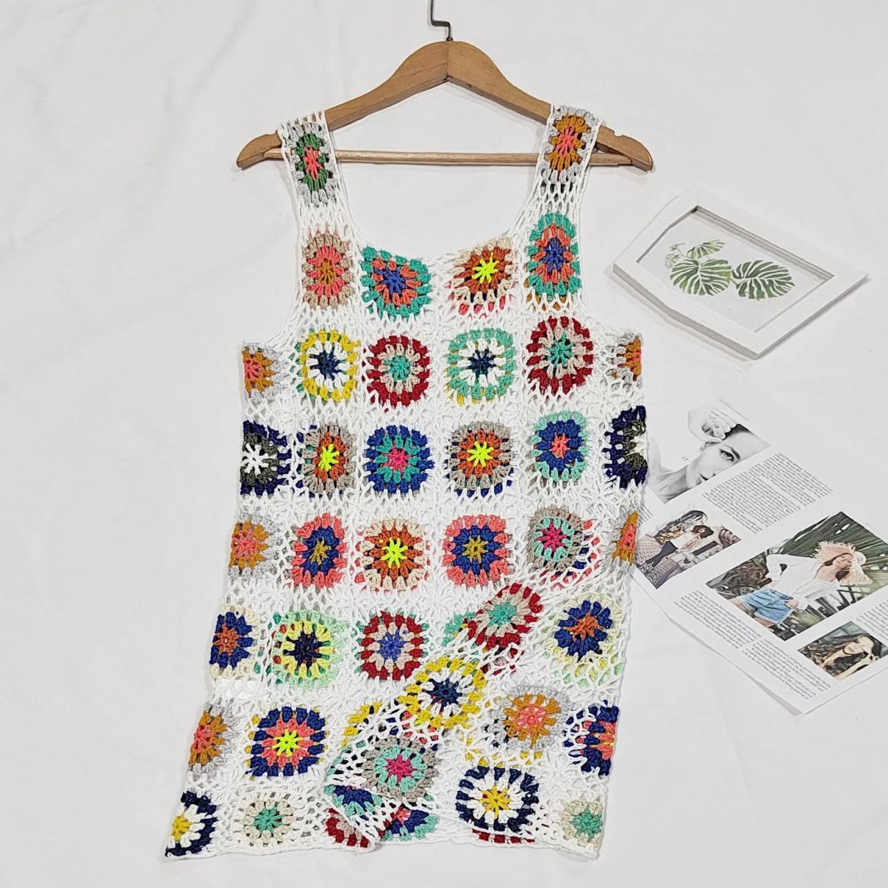 white christmas dresses Ladies Crochet Tank Mini Dress Strawberry main image 0