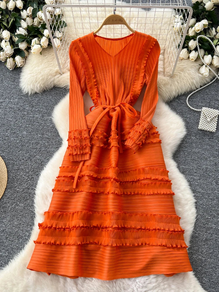orange belted dress Orange Strapless Mini Dress