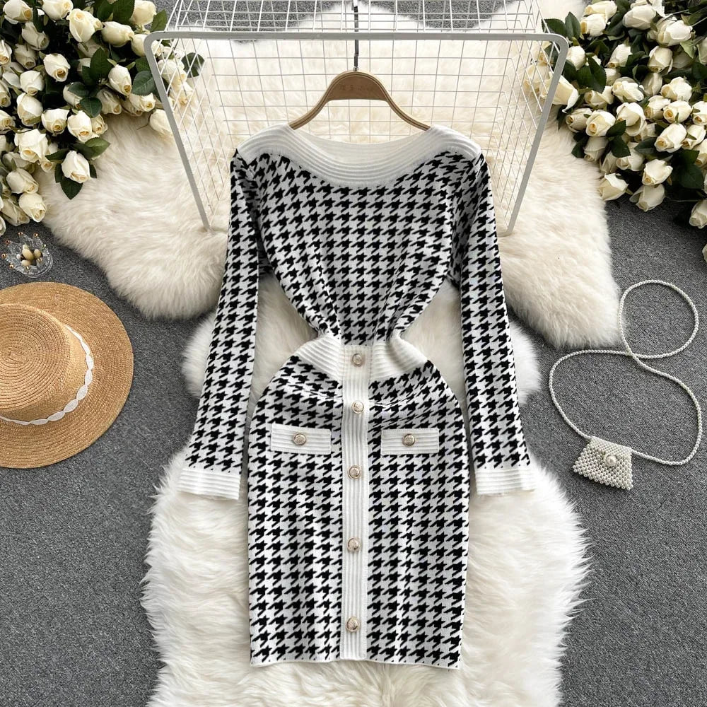 sale knitted dresses SAME | Cuffed Ribbed Knit Dress | Cream