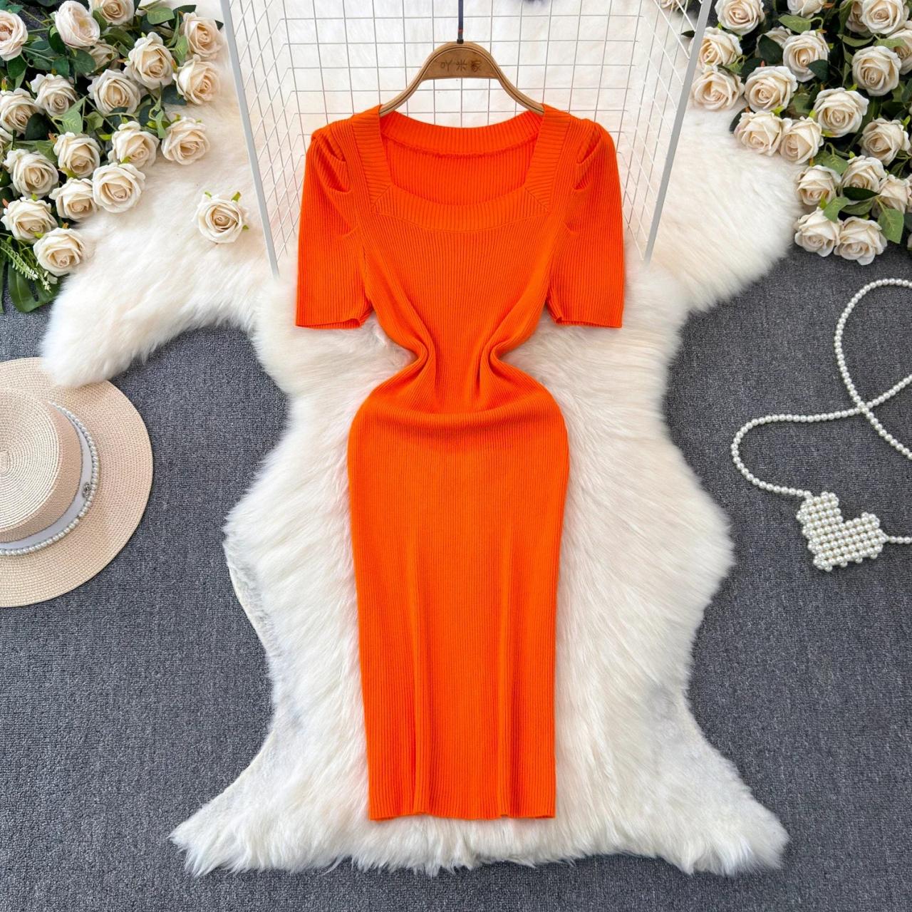 orange midi dress casual burnt orange dress casual The Orange V Neck Pleated Button Midi Dress &  Reviews - Orange
