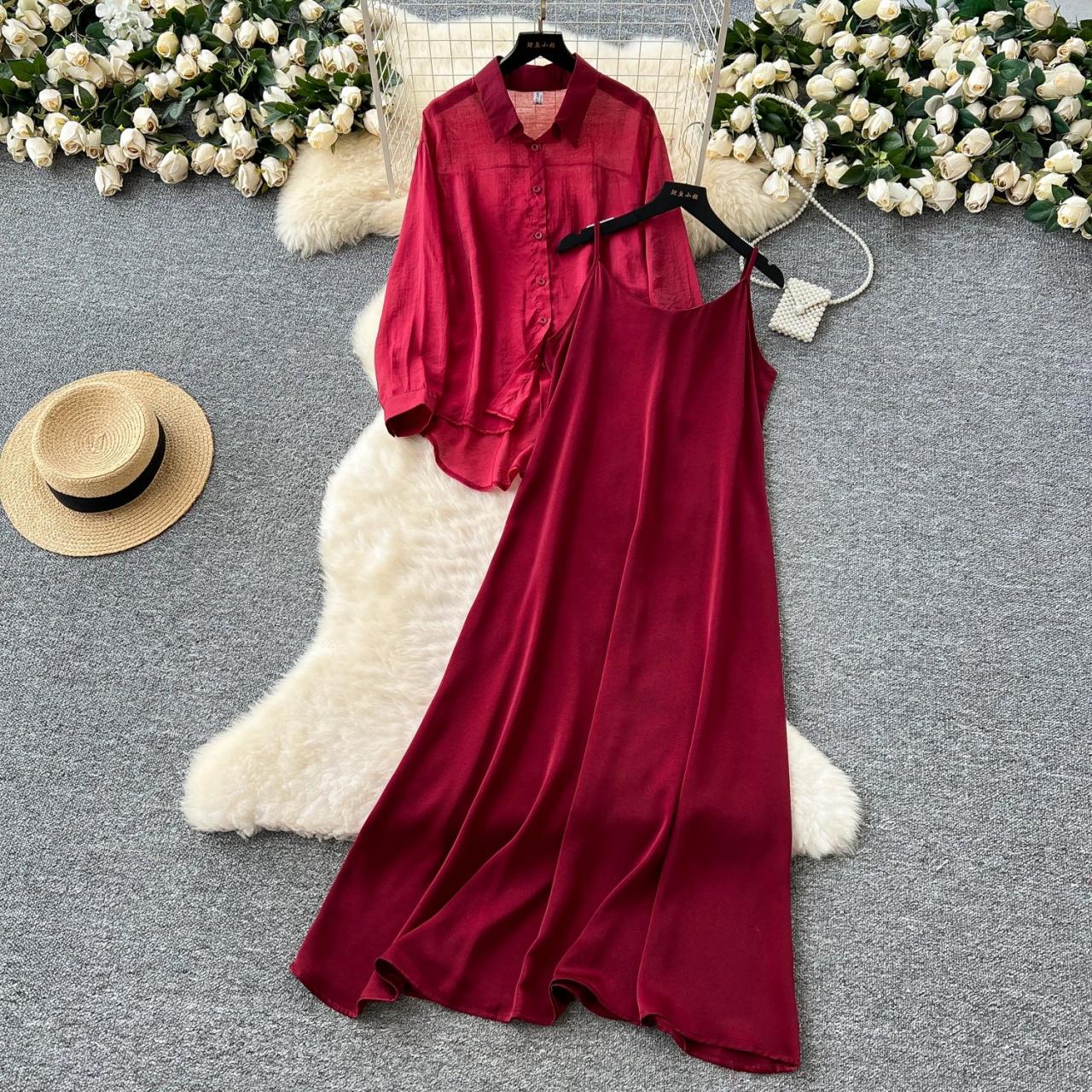 princess polly baby blue dress Burgundy Corduroy Dress - Corduroy Pinafore Dress - Overall Dress main image 1