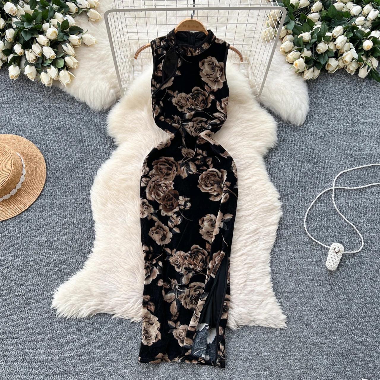 floral velvet maxi dress Amazon.com: Basgute Floral Velvet Dresses for Wedding Guest Women Short  Sleeve Maxi V Neck Slit Long Maternity Dresses Formal Cocktail Gown Plus  Size Black Size 0 : Clothing, Shoes & Jewelry