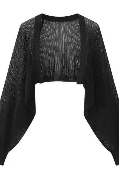 Floral Mesh Long-sleeve Black Maxi Dress on Luulla
